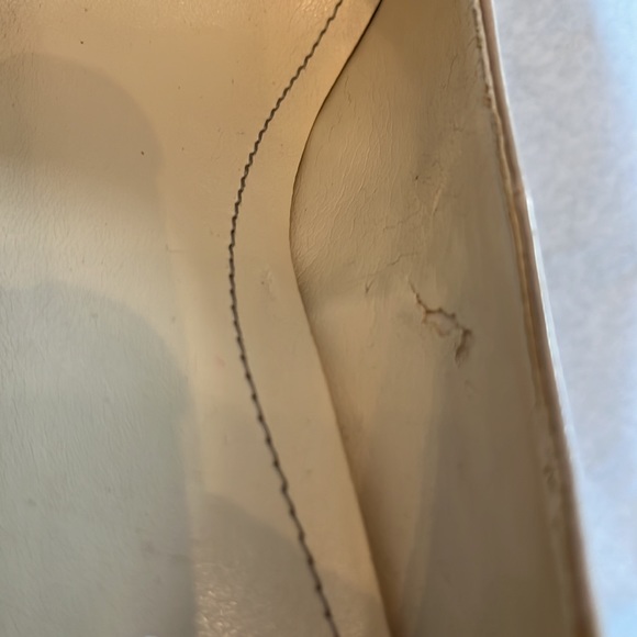 CALVIN KLEIN NUDE PATENT LEATHER PEEP-TOE HEELS.  Size 6 - Picture 7 of 8